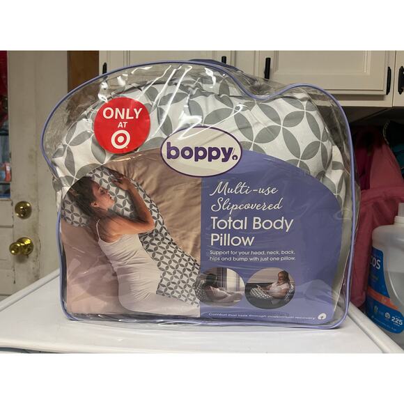 Boppy multi use slip covered total body pregnancy pillow support comfort wash - Picture 1 of 4
